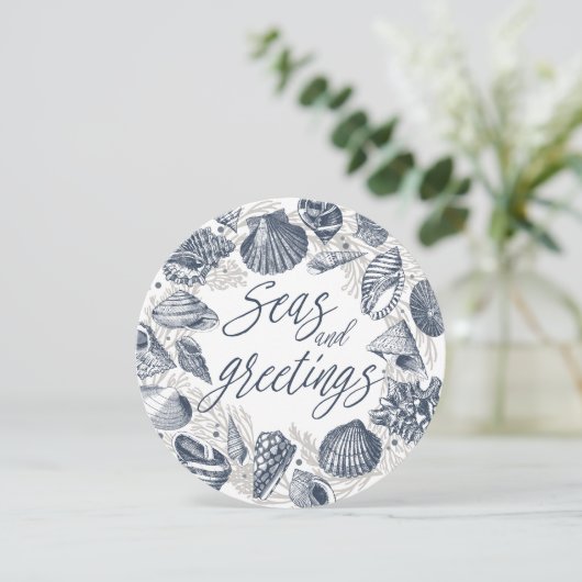 海と挨拶 |シーシ航海のェルのフォトカード 招待状 (スタンド正面)