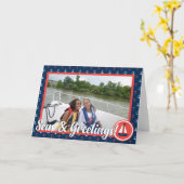 海と挨拶 – フォトフレーム カード (黄色い花)