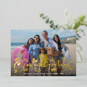 海と挨拶 |休日航海のの写真 箔シーズンカード (立ち正面)