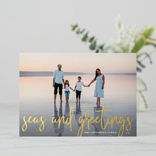 海と挨拶 |写真航海の 箔シーズンカード (立ち正面)