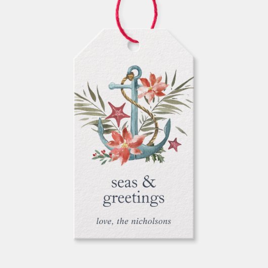 海と挨拶 |沿岸の休日 ギフトタグ (正面)