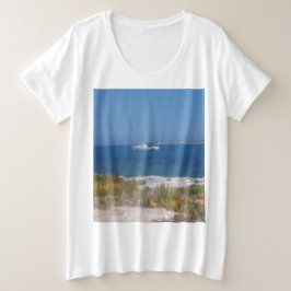 海と日 プラスサイズTシャツ