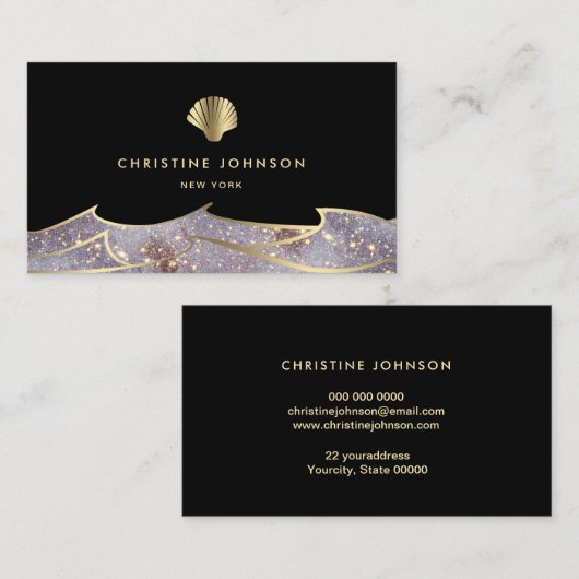 海と波の名刺 名刺 (正面/裏面)