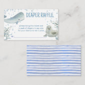 海と海の赤ちゃんシャワーマリンおむつラッフル エンクロージャーカード (正面/裏面)