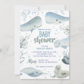 海と海の赤ちゃんシャワー海航海の海 招待状 (正面)