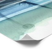 海と熱帯の島の水の色の上に設定された月 ポスター (角)