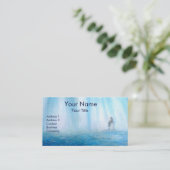 海と瞑想 – 女性と彼女の家 名刺 (スタンド正面)