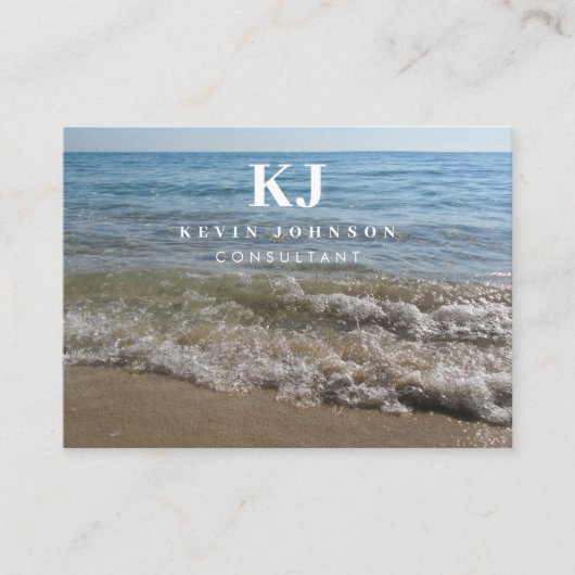 海と砂のビーチ波ソーシャルメディアのアイコン 名刺 (正面)