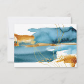 海と砂の水モダン色の結婚式RSVP 出欠カード (裏面)