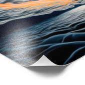 海と空が出会う穏やかな海絵を描夕日 フォトプリント (角)