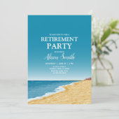 海と空と砂浜の退職パーティー 招待状 (スタンド正面)