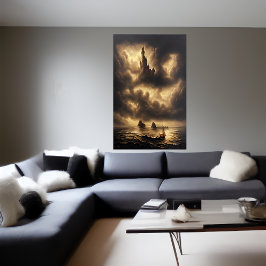 海と空の城 | AIアートポスター ポスター