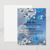 海と空の青と白の誕生日招待状 モダン 出欠カード (正面/裏面)