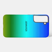 海と空の青と緑のグラデーションに名前を追加 SAMSUNG GALAXYケース (裏面横)
