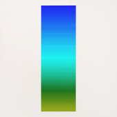 海と空の青と緑のグラデーション名前を追加 ヨガマット (裏面)