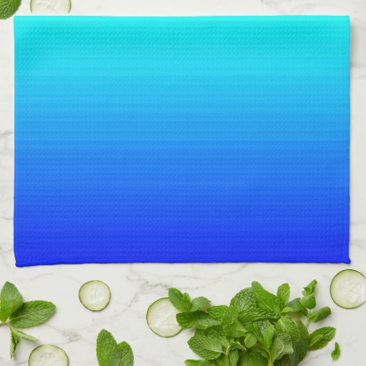 海と空の青と緑のグラデーション キッチンタオル (折り畳み)