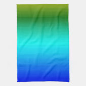 海と空の青と緑のグラデーション キッチンタオル (縦)