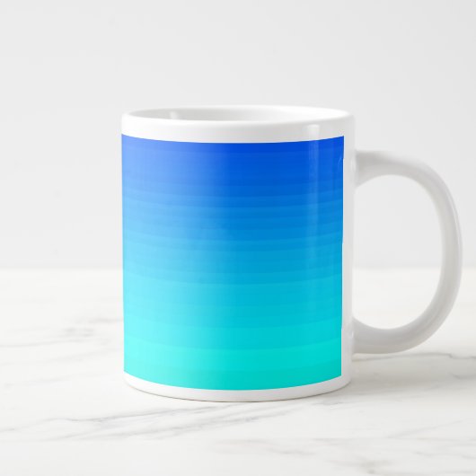 海と空の青と緑のグラデーション ジャンボコーヒーマグカップ (右)