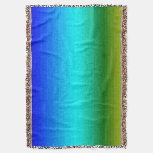 海と空の青と緑のグラデーション スローブランケット (正面縦)