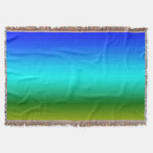 海と空の青と緑のグラデーション スローブランケット (正面)