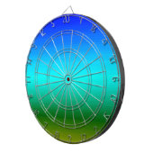 海と空の青と緑のグラデーション ダーツボード (正面右)