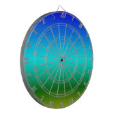 海と空の青と緑のグラデーション ダーツボード (正面左)