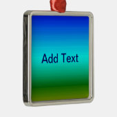 海と空の青と緑のグラデーション メタルオーナメント (右)