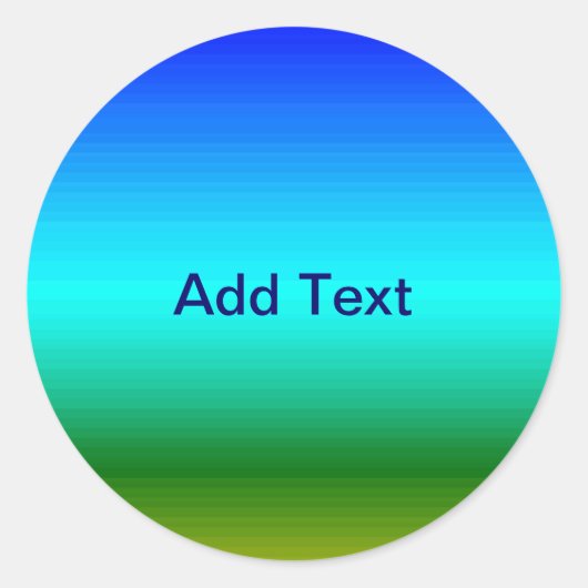 海と空の青と緑のグラデーション ラウンドシール (正面)