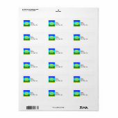 海と空の青と緑のグラデーション ラベル (フルシート)