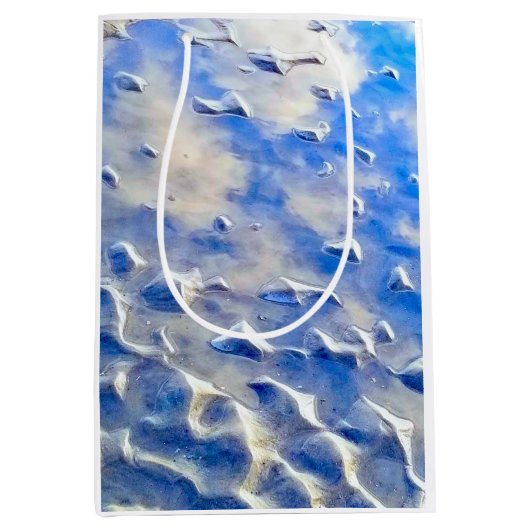 海と空の青の反射 ミディアムペーパーバッグ (正面)