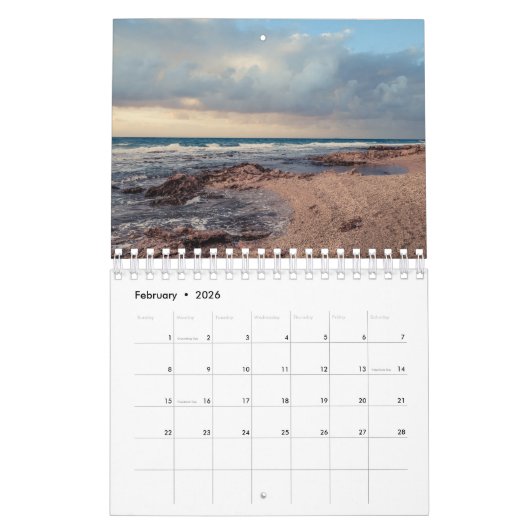 海と空 カレンダー (2月 2026)