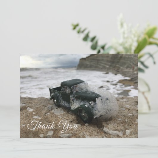 海と車を使った記念カードの葬儀に感謝 サンキューカード (スタンド正面)