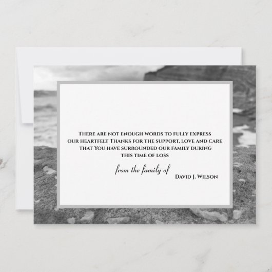 海と車を使った記念カードの葬儀に感謝 サンキューカード (裏面)