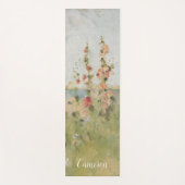 海によってあなたの一流の|のHollyhocksを加えて下さい ヨガマット (正面)