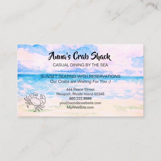 海によって*~*のカニの掘っ建て小屋のカジュアルな食事 名刺 (裏面)