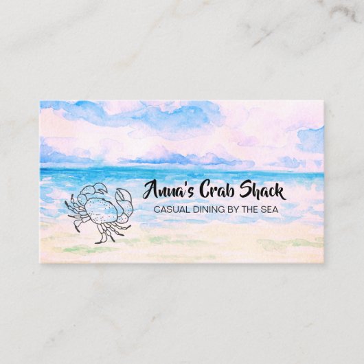 海によって*~*のカニの掘っ建て小屋のカジュアルな食事 名刺 (正面)