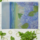 海によるアジサイ キッチンタオル (折り畳み)