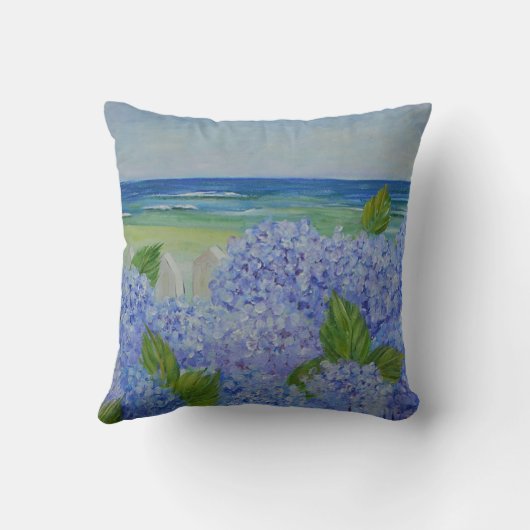 海によるアジサイ クッション (裏面)