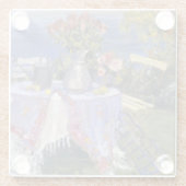 海によるバラ ガラスコースター (裏面)