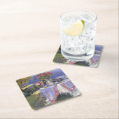 海によるバラ スクエアペーパーコースター (インサイチュ)