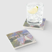 海によるバラ ストーンコースター (横)