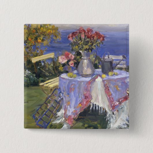 海によるバラ 缶バッジ (正面)