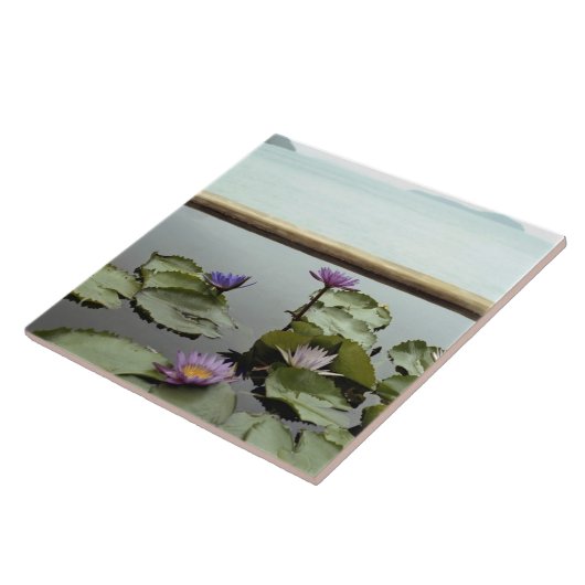 海による池のスイレン タイル (側面)