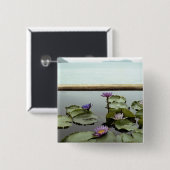 海による池のスイレン 缶バッジ (正面&裏面)