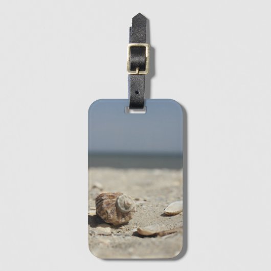 海による砂の貝殻 ラゲッジタグ (正面縦)