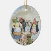 海による魚市場、c.1860 (キャンバスの油) セラミックオーナメント (右)