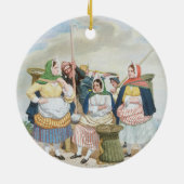 海による魚市場、c.1860 (キャンバスの油) セラミックオーナメント (裏面)