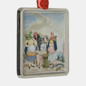 海による魚市場、c.1860 (キャンバスの油) メタルオーナメント (右)