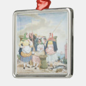 海による魚市場、c.1860 (キャンバスの油) メタルオーナメント (左)