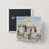 海による魚市場、c.1860 (キャンバスの油) 缶バッジ (正面&裏面)